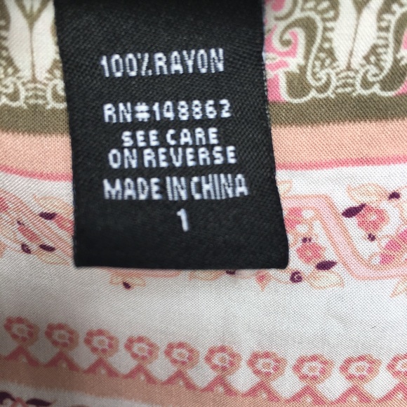 Torrid green pink print button down boho top 1x - Picture 9 of 9